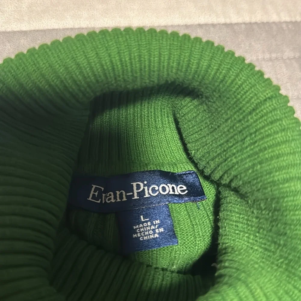 Evan Picone Women's Cable Knit Sweater Green Size Large